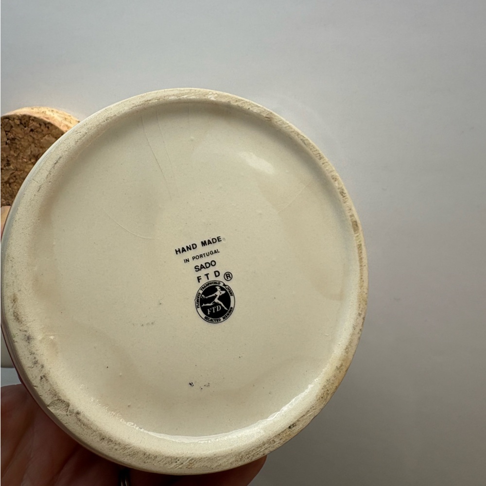 VINTAGE FTD Floral Ceramic Jar with Cork Lid - Picture 3 of 6